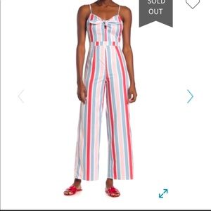 Romeo + Juliet Couture Striped Wide Leg Jumpsuit